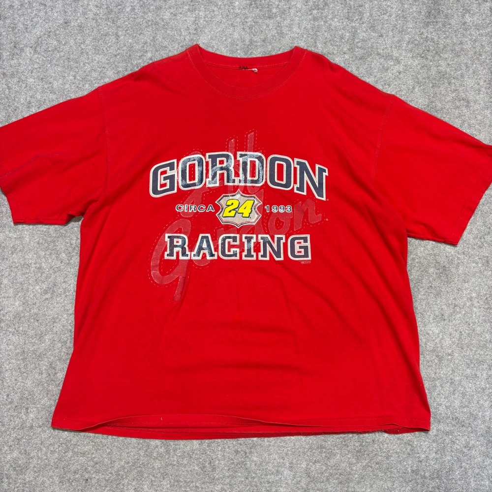 Jeff Gordon Racing T-Shirt Mens 2XL Red Vintage 90s Style NASCAR 24 Graphic Tee